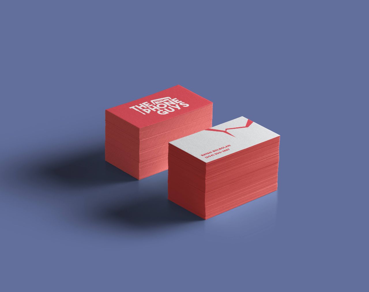 Brand identity business cards, two colour