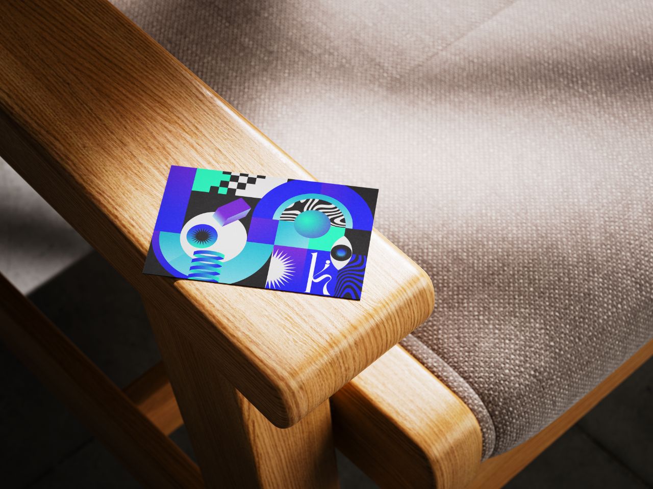 Creative studio card, full bleed CMYK