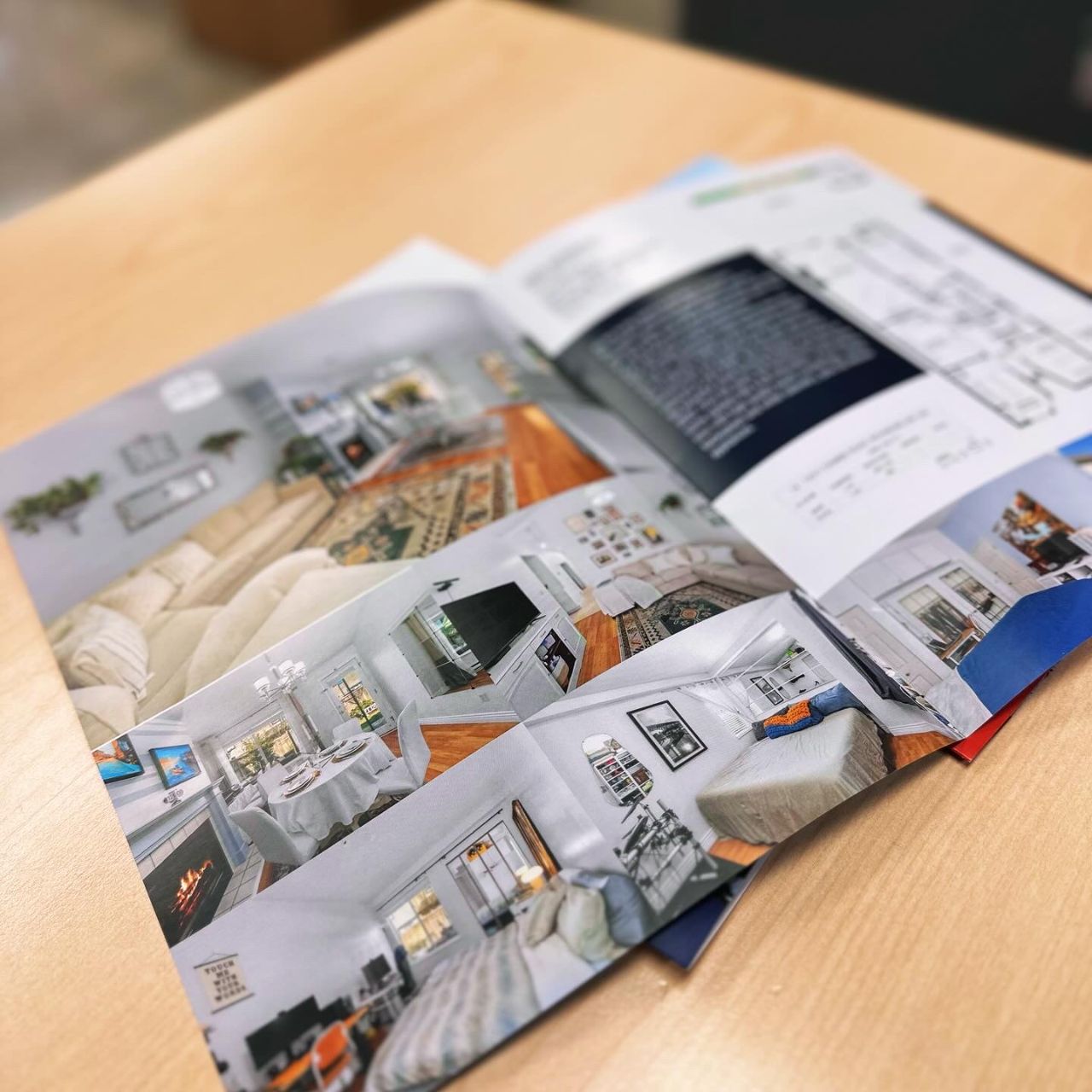 Listing booklet, saddle-stitched photo spread